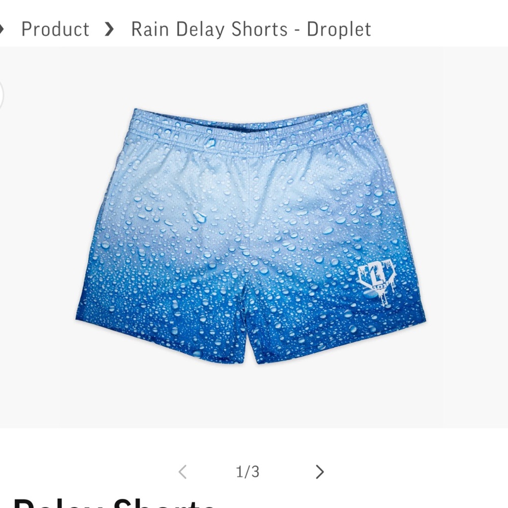 BASEBALL LIFESTYLE 101 | RAIN DELAY SHORT- DROPLET *NWT*